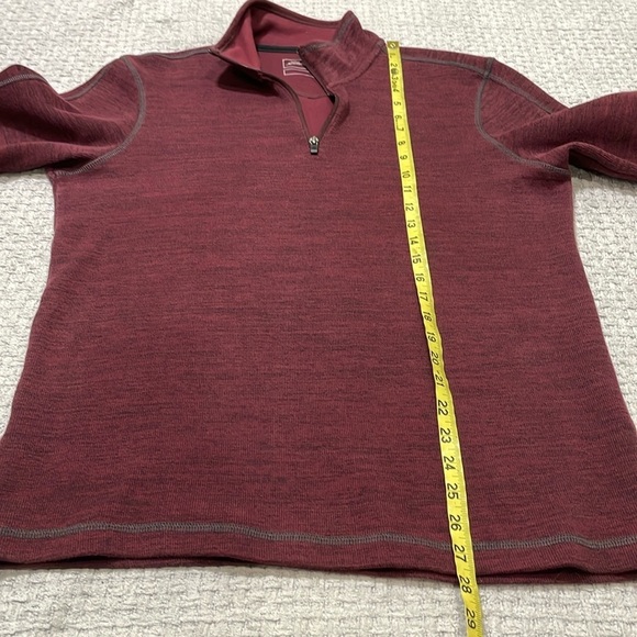 Men’s Eddie Bauer Fleece 1/4 Zip Pullover Heathered Burgundy Size Medium - Picture 11 of 14